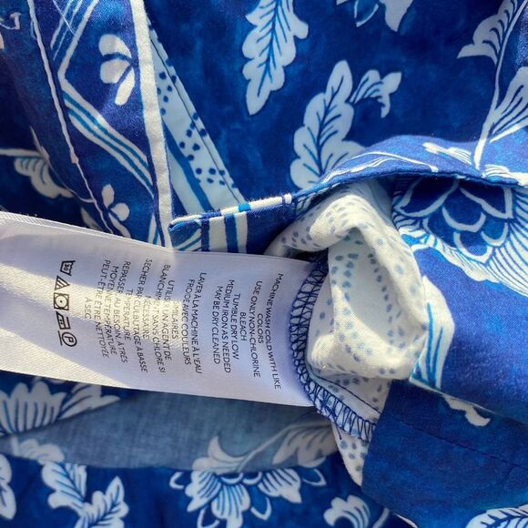 Anthropologie Women's Floral V-Neck Buttonfront Shirtdress Blue Size XS - Picture 2 of 10